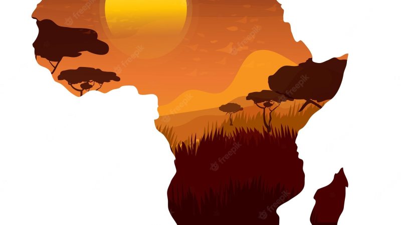 africa-map-silhouette-with-sunse